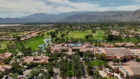 Drone-view-flying-over-the-top-of-the-Westin-Rancho-Mirage-Golf-Resort-and-Spa-near-Palm-Springs-California