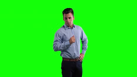 Animación-De-Un-Hombre-Caucásico-Con-Traje-Hablando-En-Un-Fondo-Verde