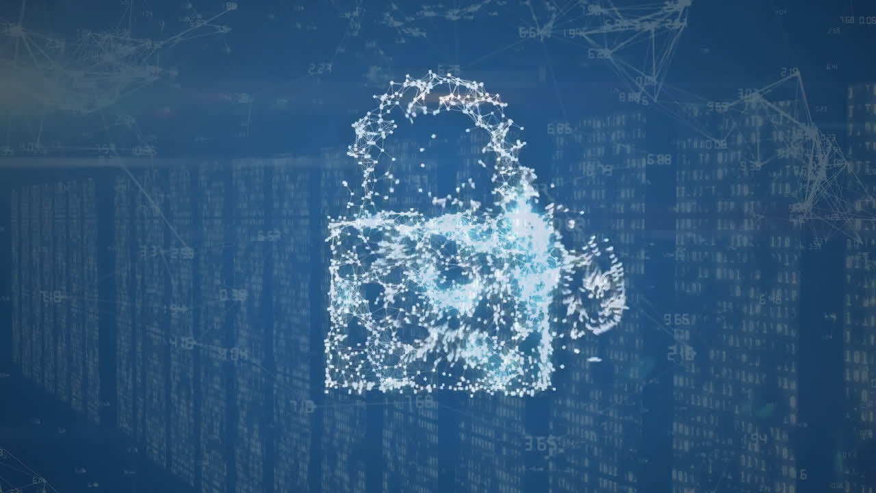 서버 을 통해 연결 네트워크와 함께 클라우드 및 락 아이콘의 애니메이션