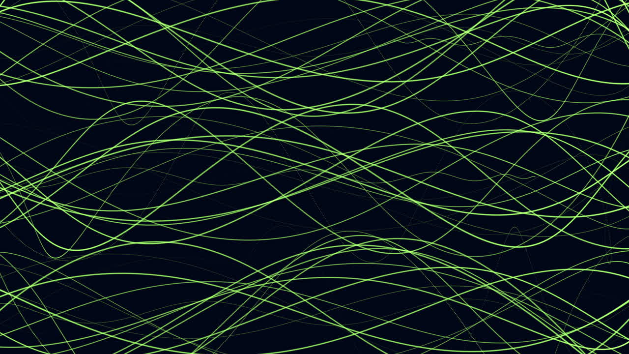 Motion green spiral lines on dark space