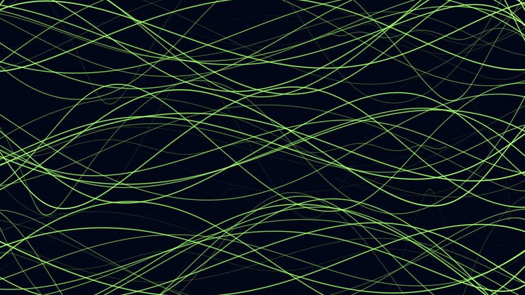 Motion green spiral lines on dark space
