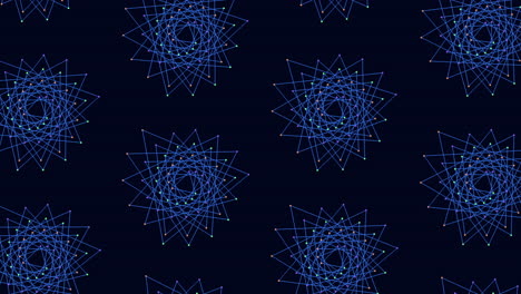 abstract blue pattern of dots and circles on black background