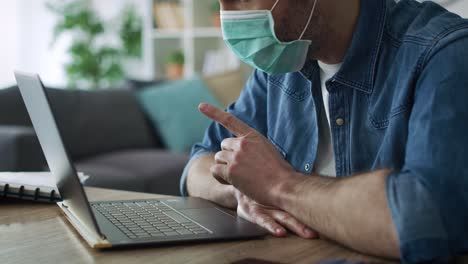 side view of man working at home