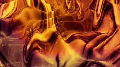 fondo abstracto en bucle con patrón líquido dorado brillante y ondulado en una superficie brillante y brillante. fluido amarillo viscoso. hermoso telón de fondo festivo creativo.