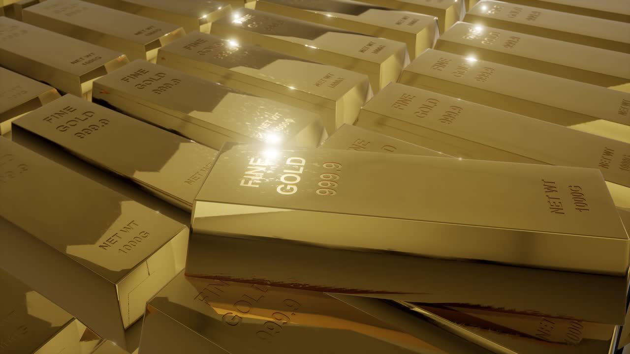 Stack Of Gold Bars And Investment Finance Business, Financial Concepts, 3D Rendering