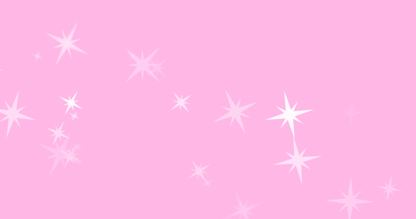 Animazione di stelle di Natale bianche che cadono su sfondo rosa.