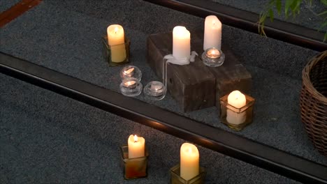 shot of flower and candle used for a funeral