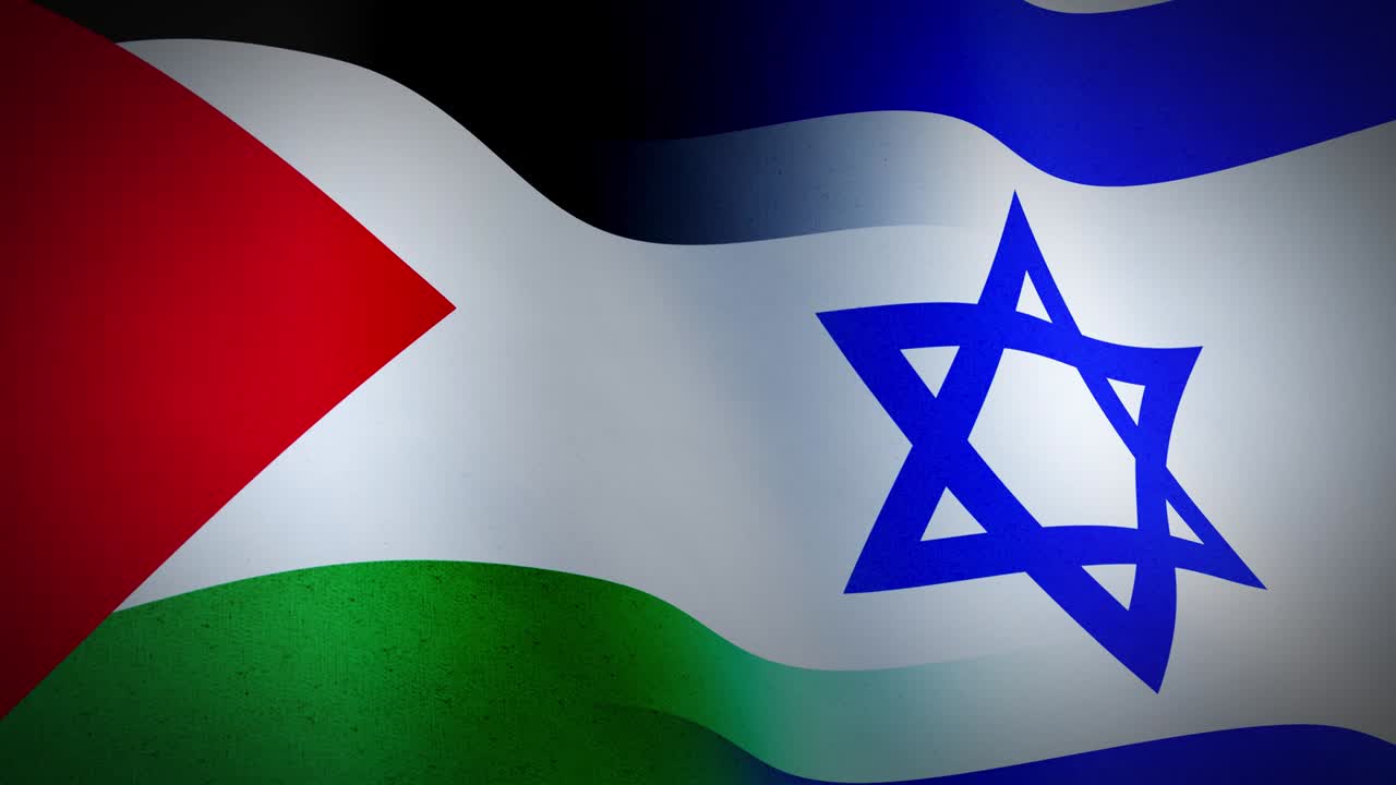 Palestine and Israel flags showing government aggression and disagreement.