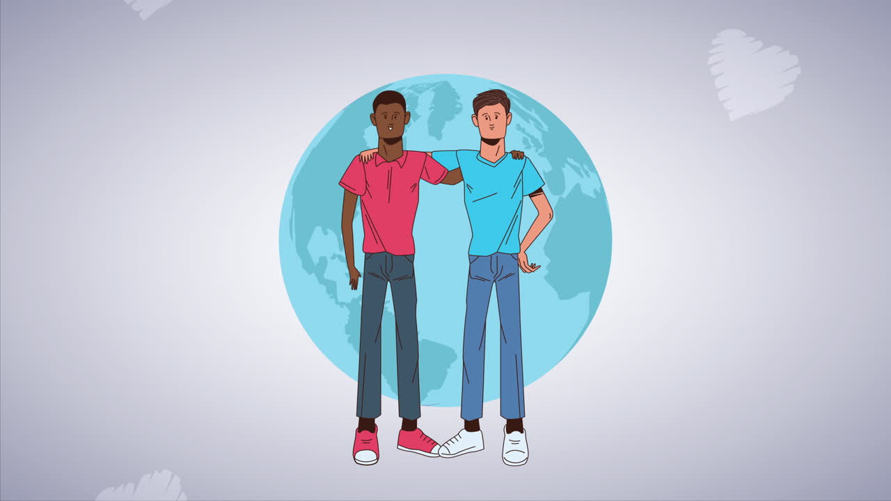 detener la campaña de racismo con hombres interraciales y el planeta tierra