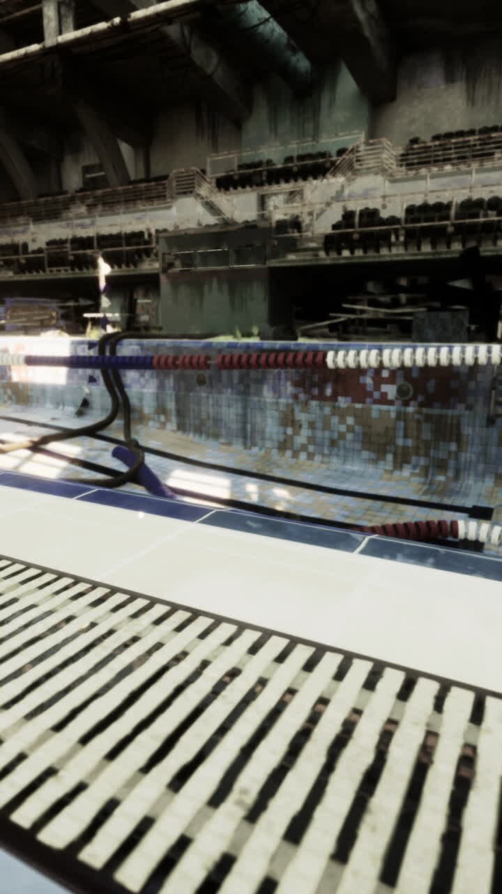 Abandoned and decaying swimming pool