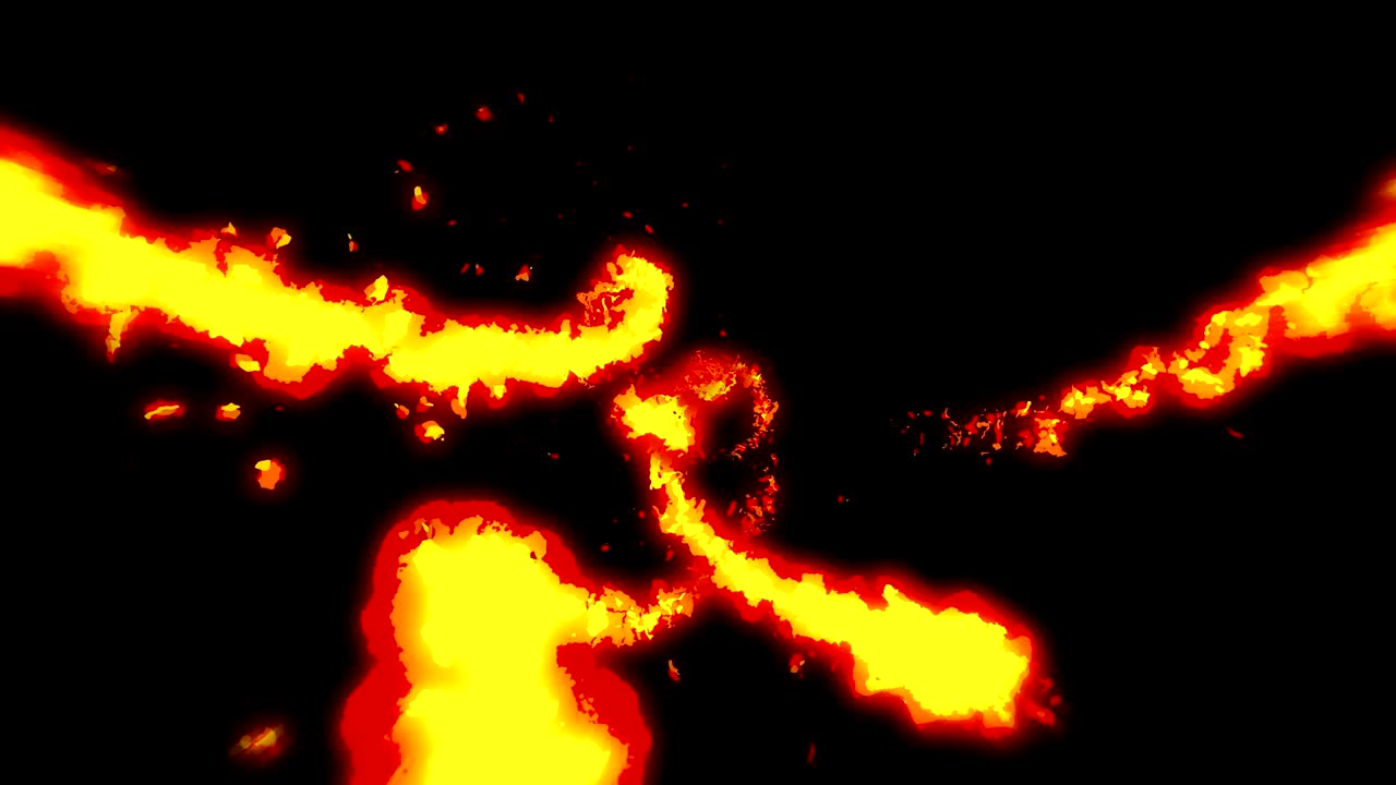 animación de relámpagos de fuego, animación de cómics de dibujos animados, fondo de bucle de llamas,