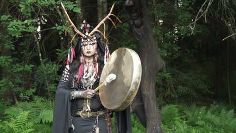 Shaman-walks-and-plays-the-drum