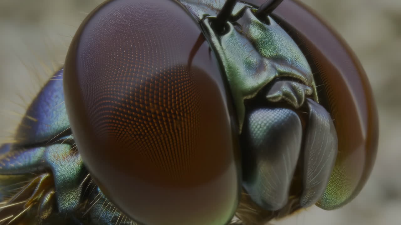 Macro Close-Up of an Insect's Compound Eye