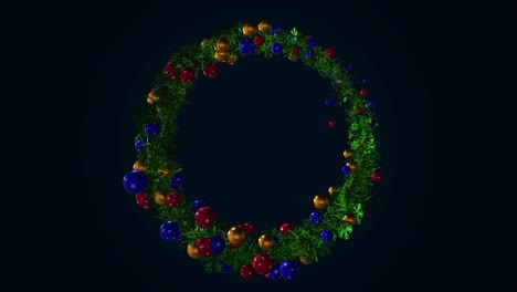 corona de navidad con adornos