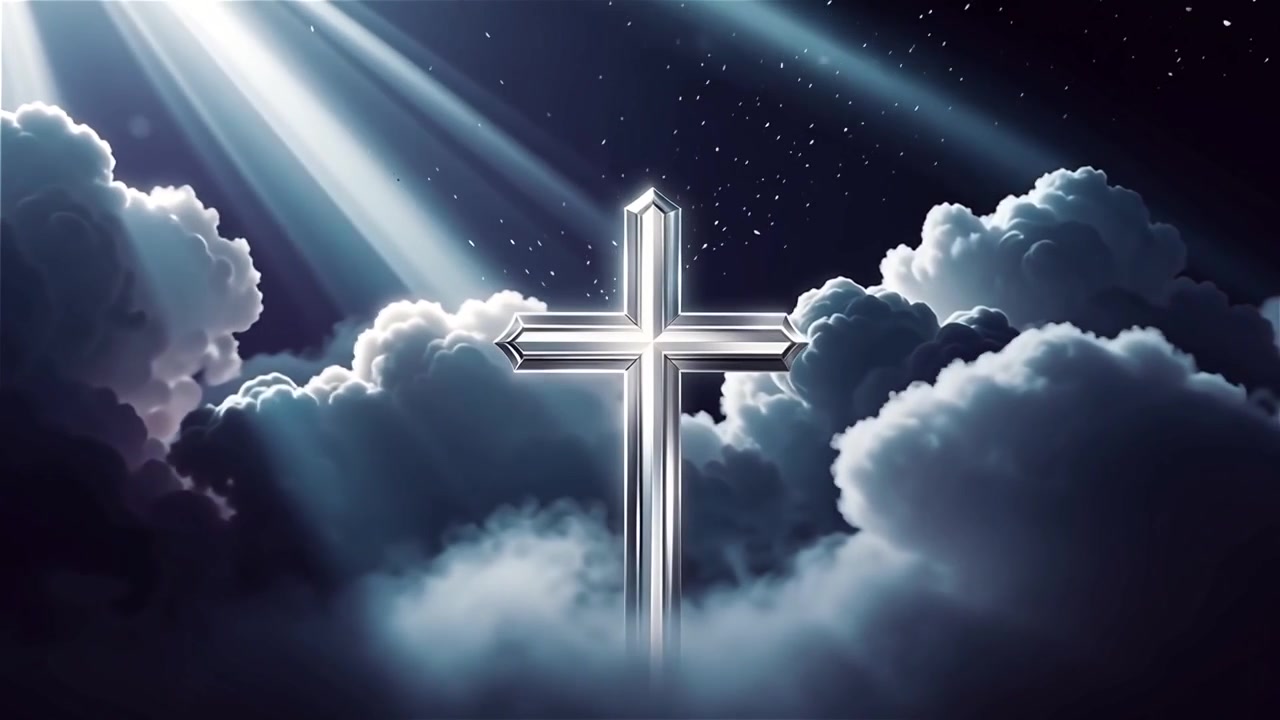 Christian Cross Heavenly Light Worship Background