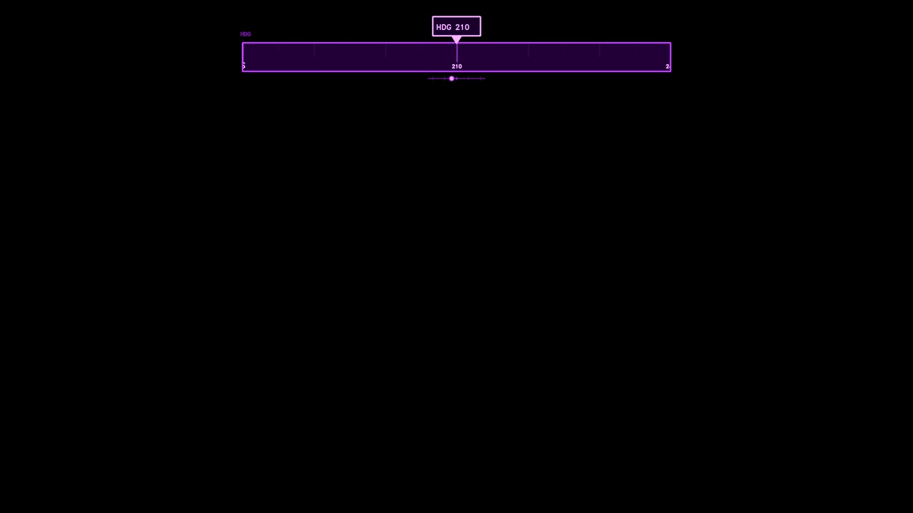 A magenta horizontal compass tape featuring a scrolling heading indicator and digital readout. This animated navigation widget loops seamlessly for compositing as an interface overlay.