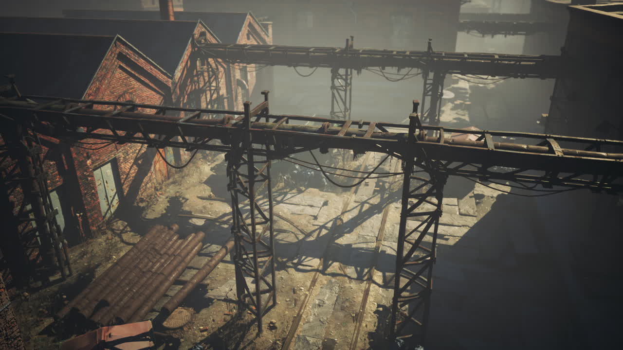 fábrica abandonada con ruinas de hormigón en el distrito industrial