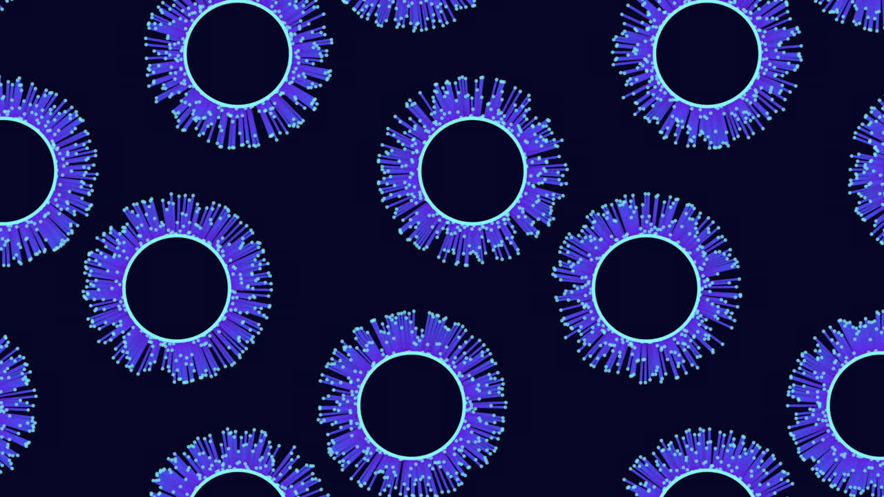 Glowing blue circle pattern on black background