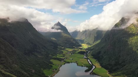 aerial footage beautiful nature norway.