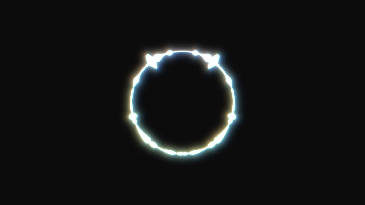 Circular interface audio voice music sound spectrum equalizer . Animation on black background