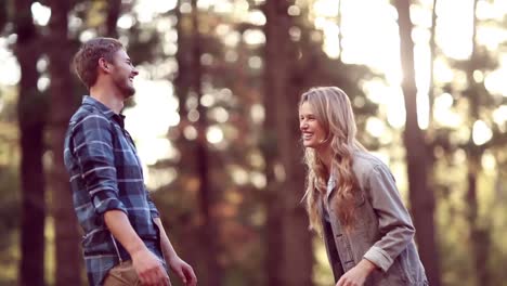 young cute couple dancing together