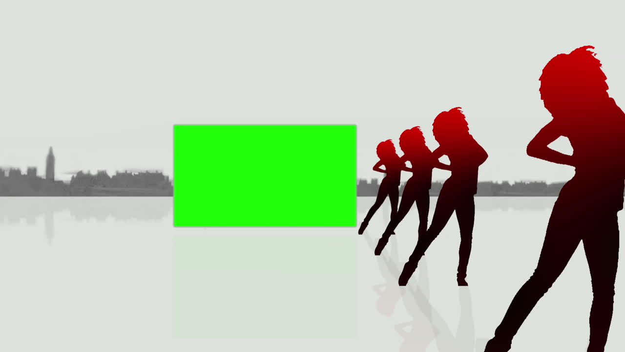 세 개의 녹색 화면의 비디오