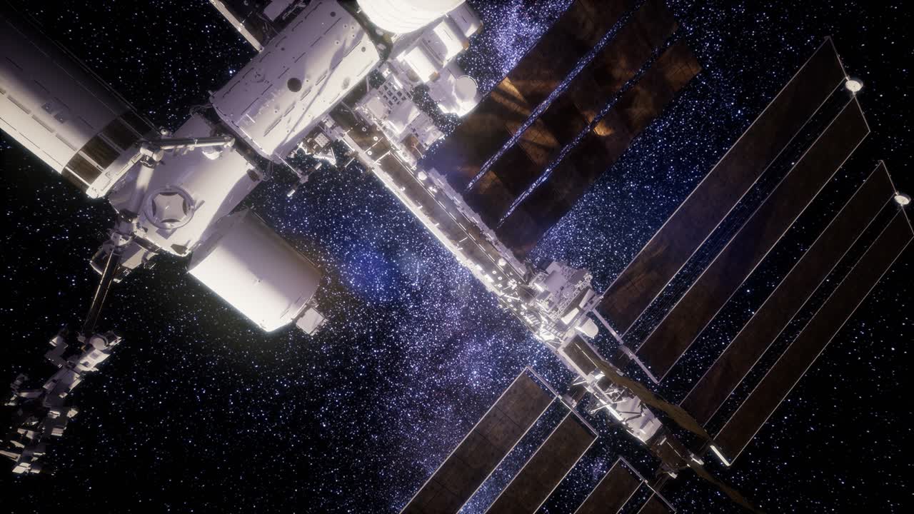 Stazione spaziale internazionale nello spazio