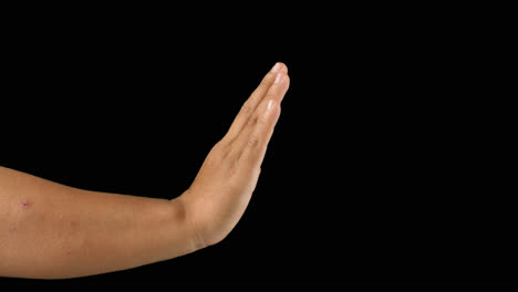 gesto de detención con la mano