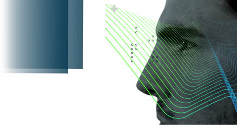 animation of lines moving over man face