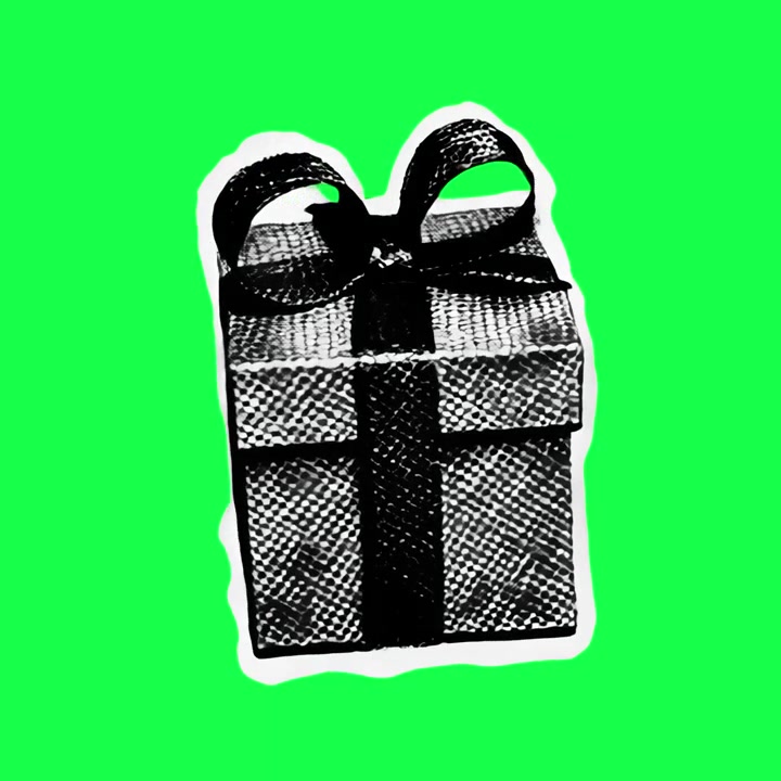 Animated Sketch of a Gift Box on Green Screen