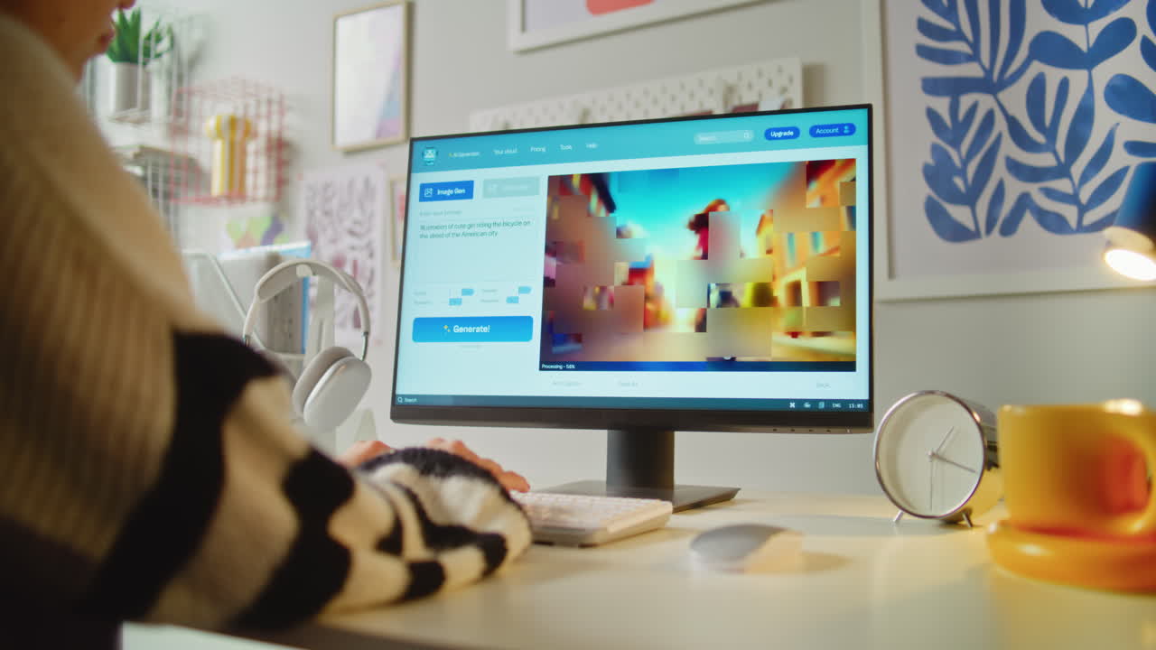 persona que utiliza una computadora para generar una imagen