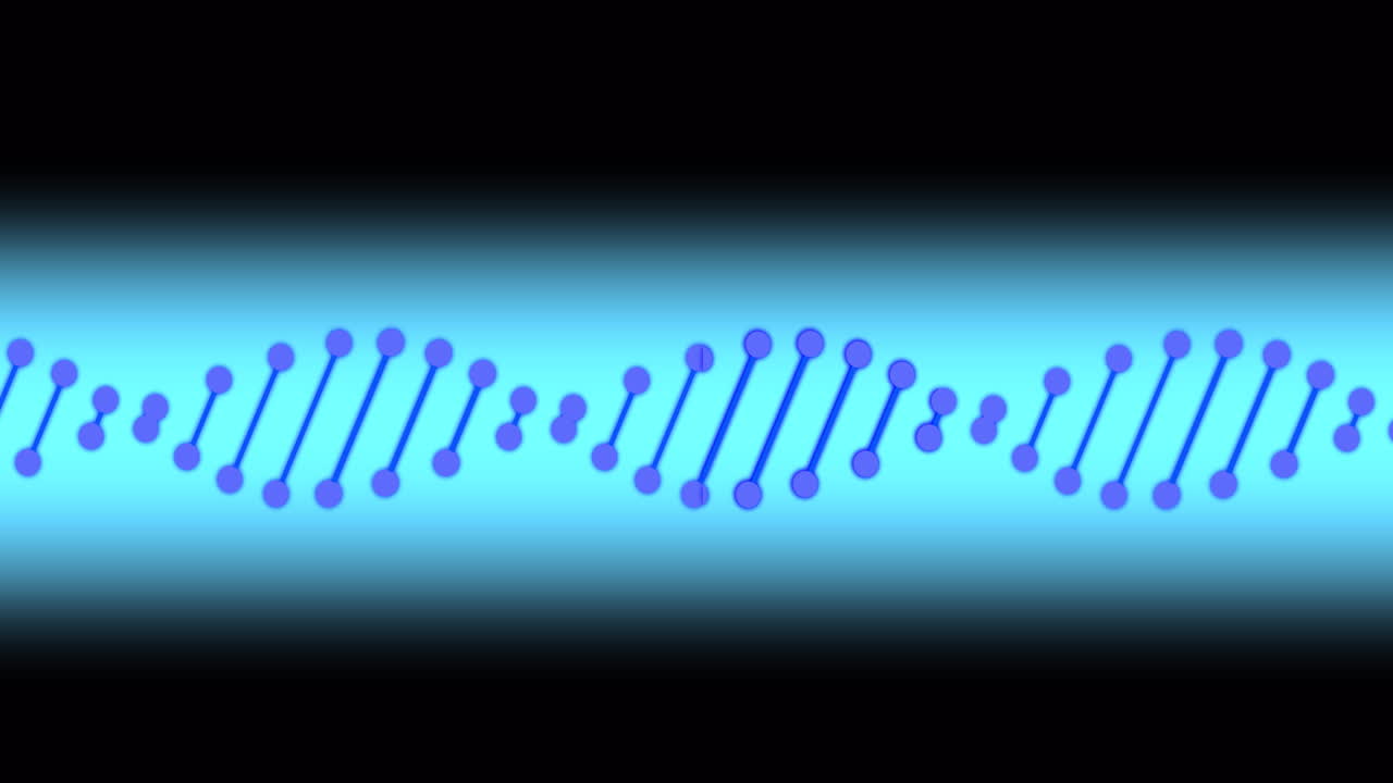 анимация цепи днк на черном фоне