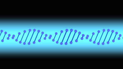 animation of dna strand on black background