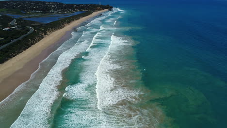 drone shot over stunning beach