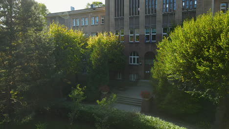 slow aerial front of faculty of management university of gdansk