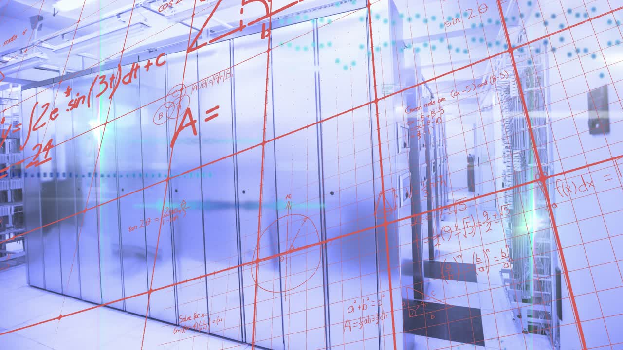 Animation of mathematical equations and data processing over computer servers