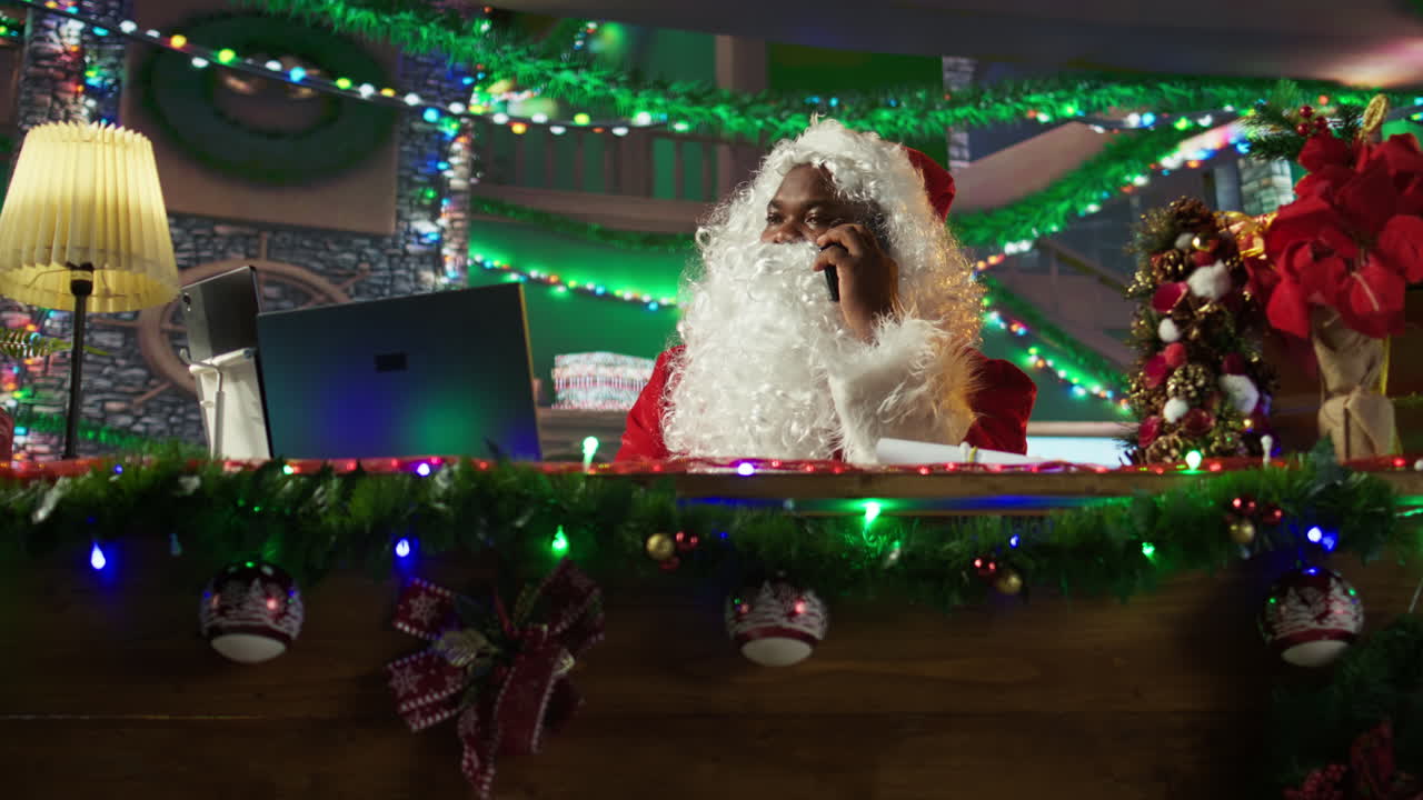 Santa Claus in his office