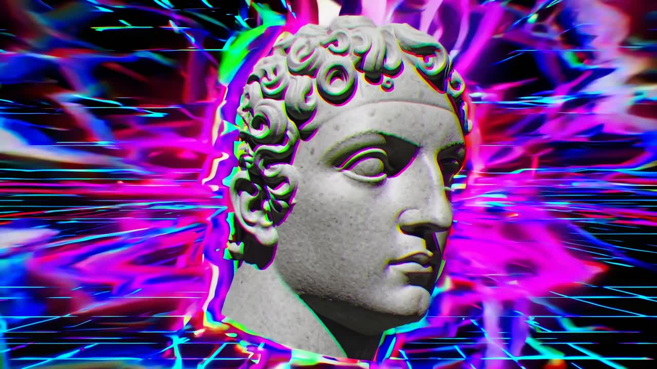 Digital Art Portrait of an Ancient Head