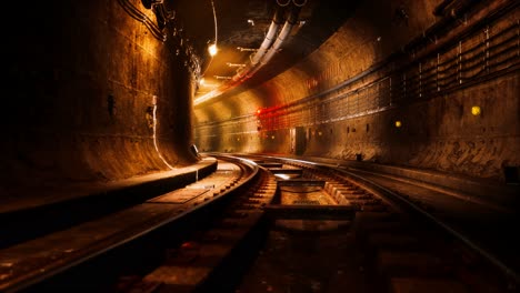 viejo y oscuro túnel de metro abandonado