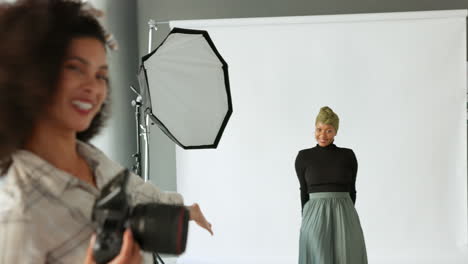 photographer, model and fashion with a woman