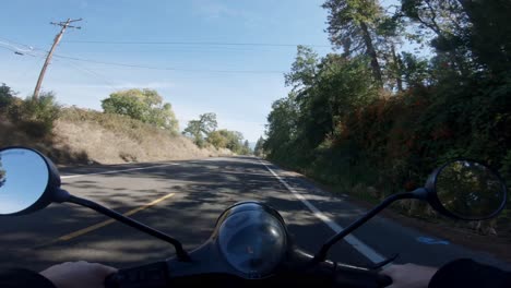 warm summer weather and nice day for motorbike ride in the countryside