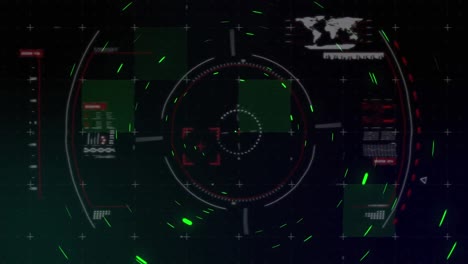 animation of radar and diverse data over black background