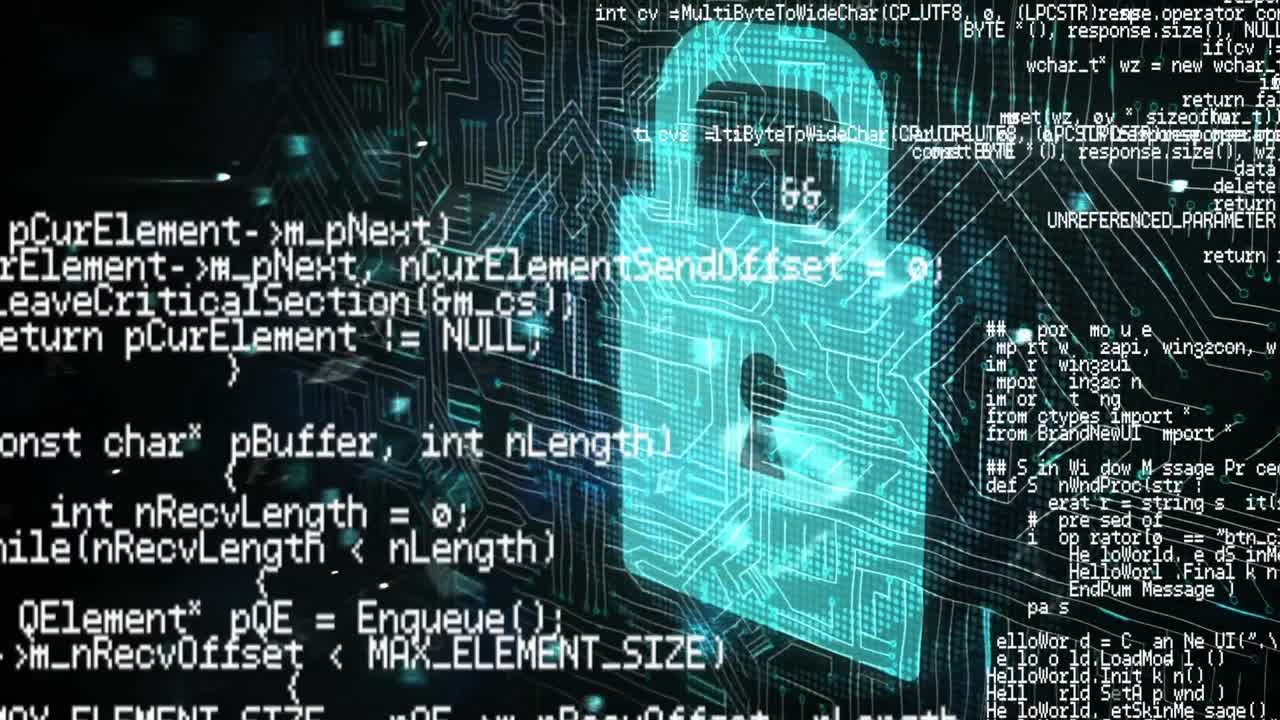 códigos de programa y cerradura futurista