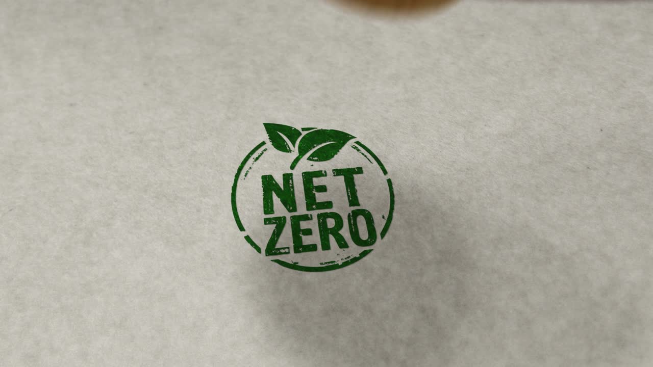 네트 제로 및 친환경 기호 스프 및 스핑 루프 애니메이션