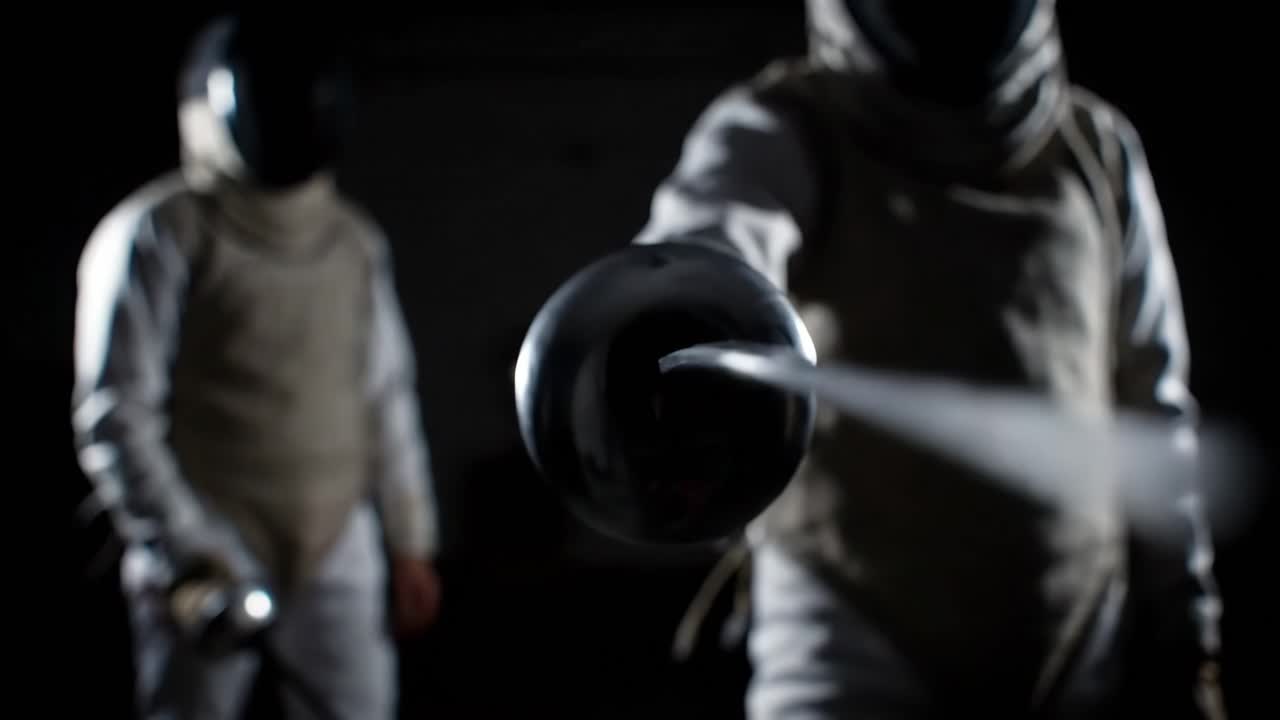 Fencing bout in the dark