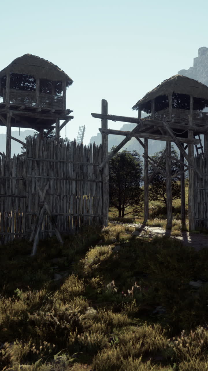 경비탑 이 있는 중세 성 문