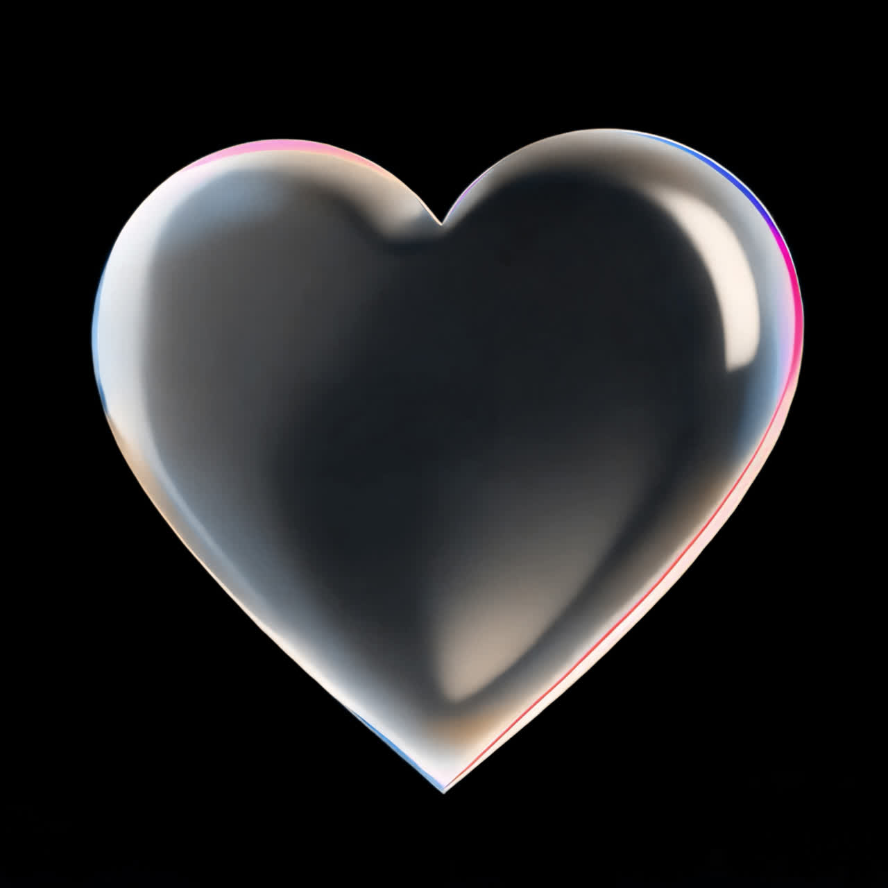 Glossy heart with pastel colors animation isolated asset, transparent 4K video, alpha channel