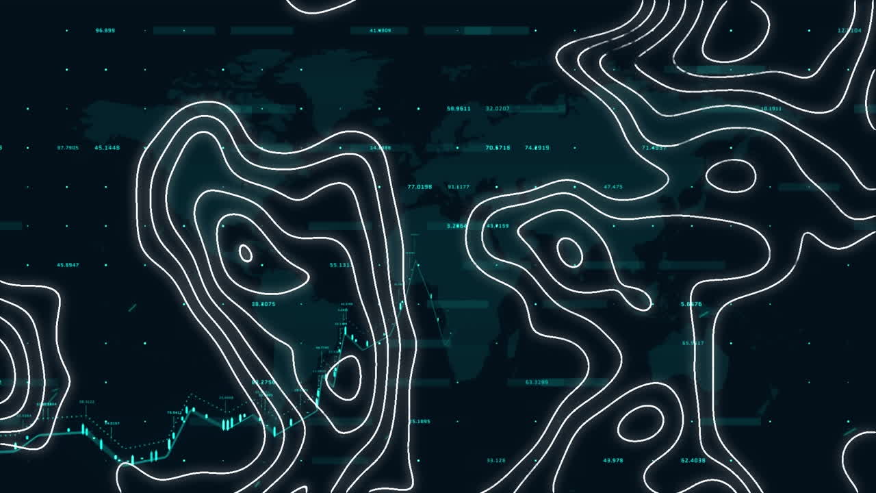 Animation of network of connections over blue background