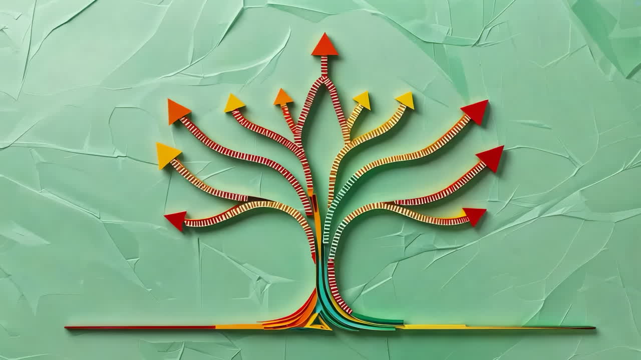 Abstract Tree of Branching Arrows Representing Paths and Decisions
