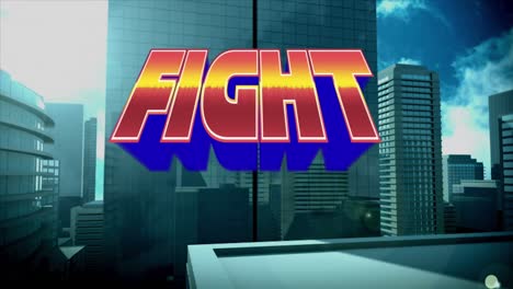 Animation-of-fight-text-over-digital-cityscape